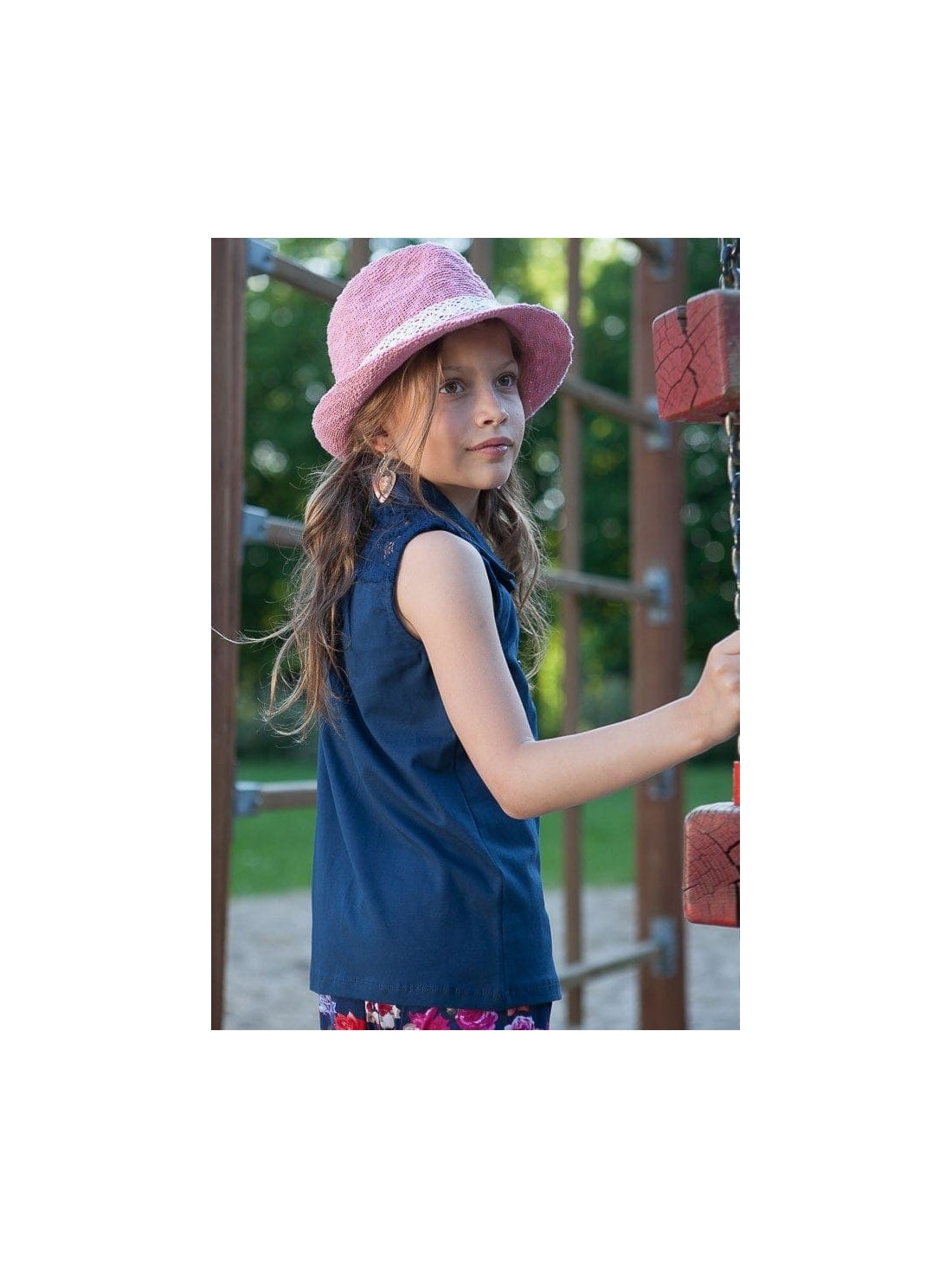 Navy blue girls\' blouse DZ6001 - Online store - Boutique